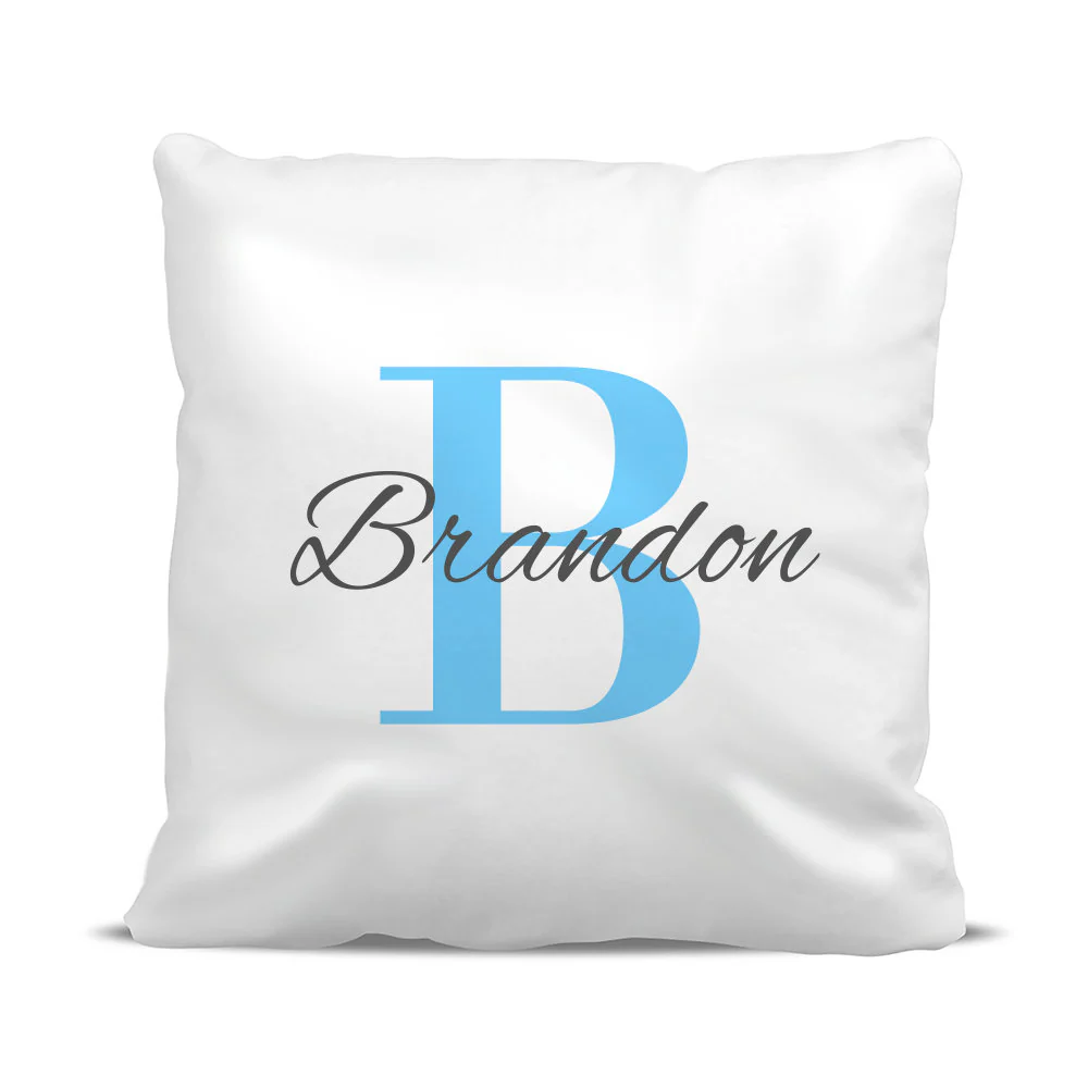 Blue Monogram Classic Cushion Cover