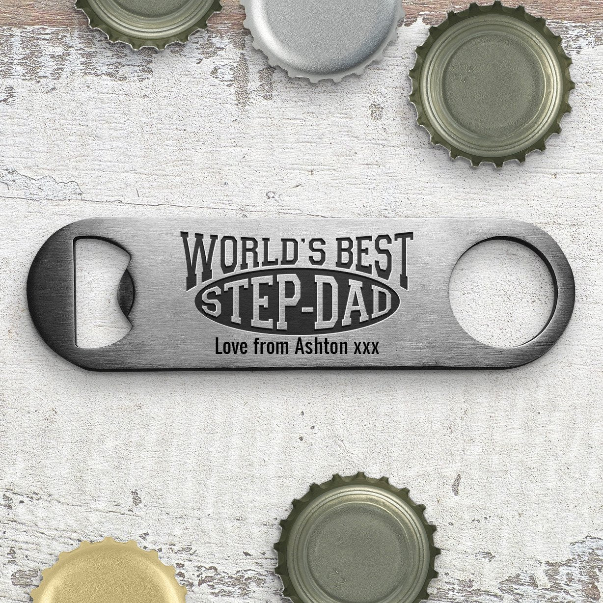 World's Best Step-Dad Engraved Bottle Opener