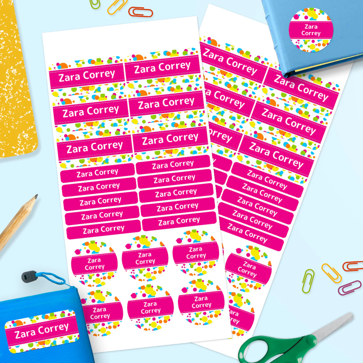 Bubbles - Mixed Name Label Pack
