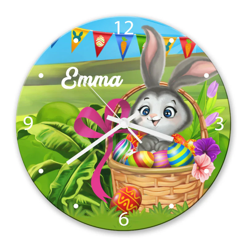 Easter Bunny Glass Clock - Image 2