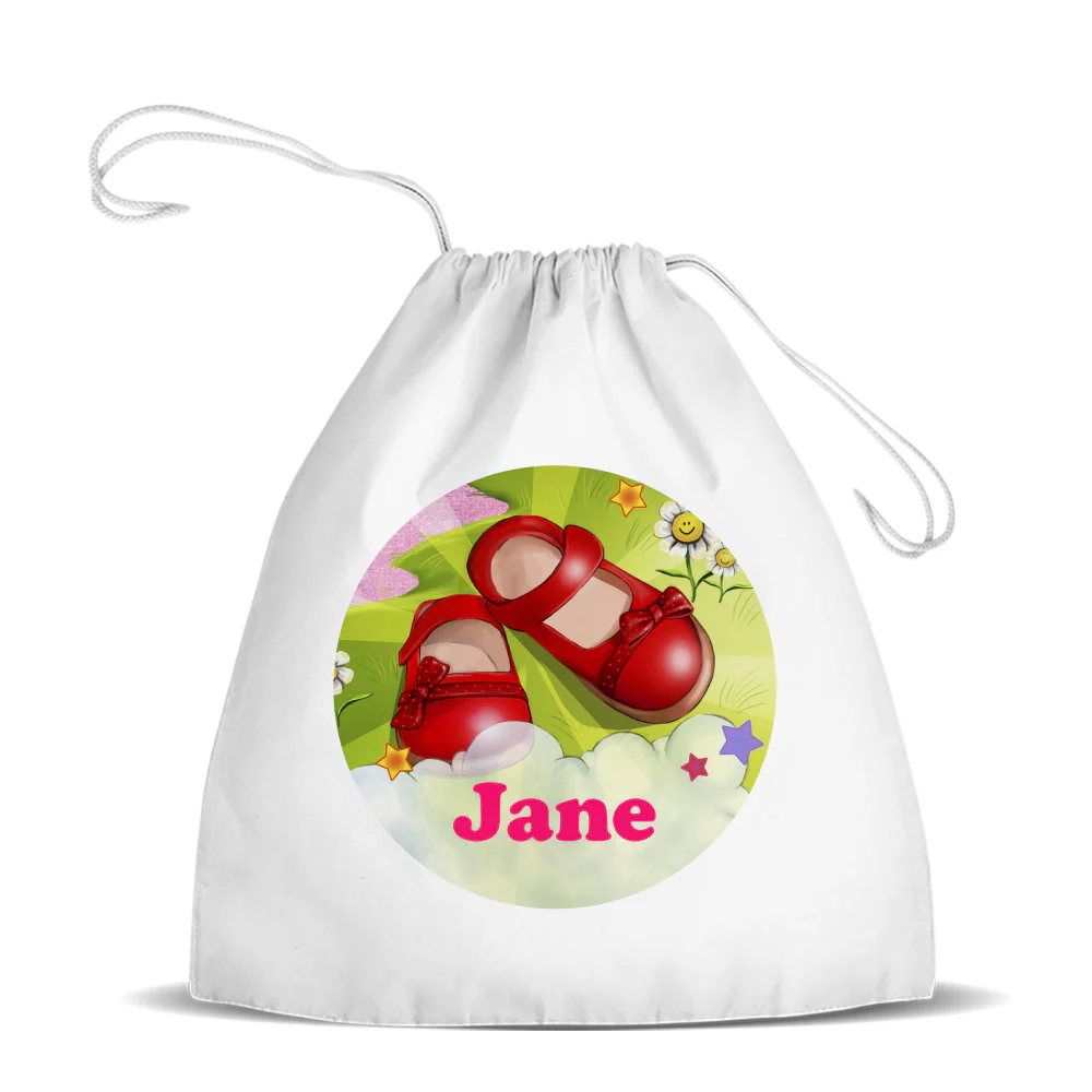Magic Shoes White Drawstring Bag