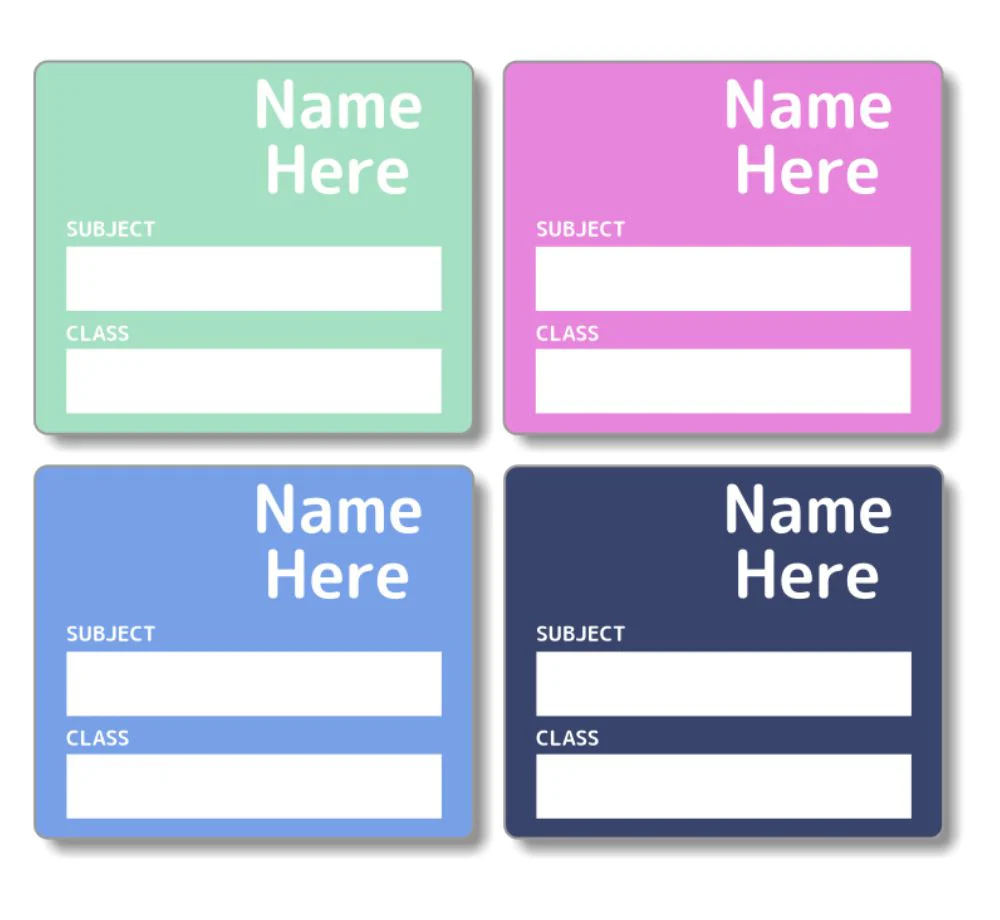 Multi Colour - Berry - School Book Label (Pack of 16)