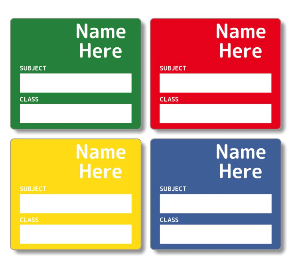 Multi Colour - Classic  - School Book Label (Pack of 16)