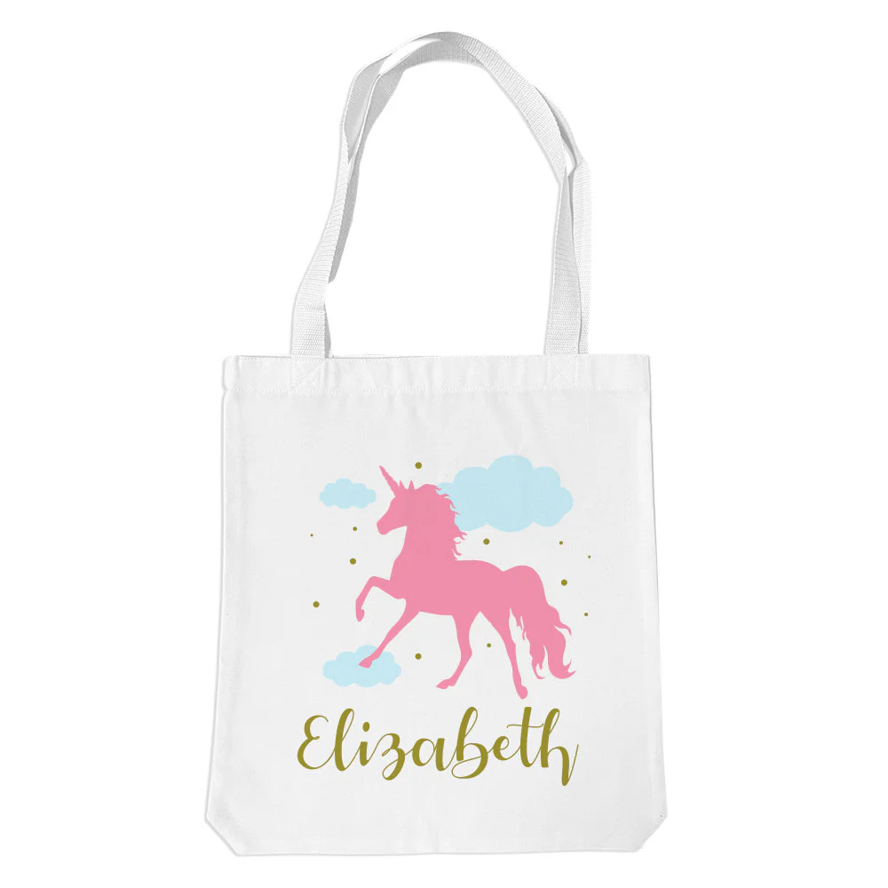 Pink Unicorn White Premium Tote Bag