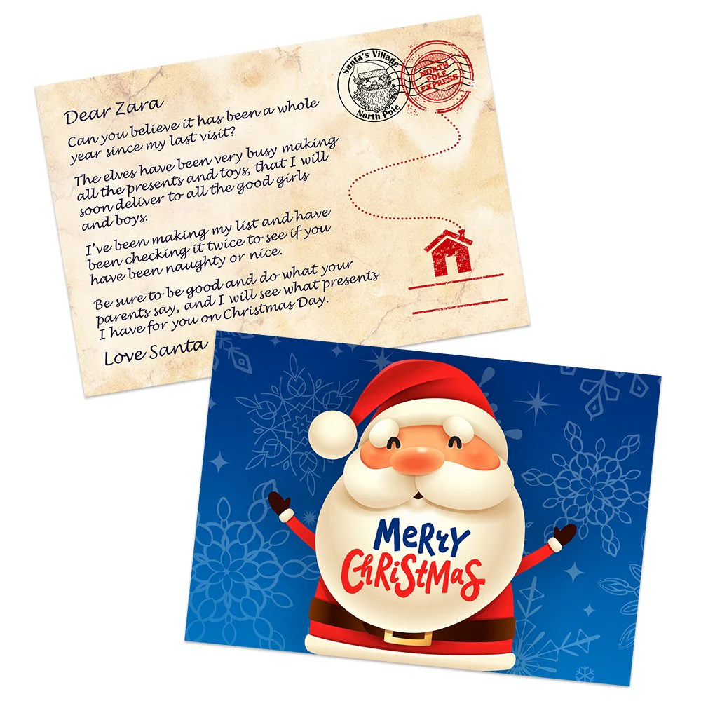 Blue Santa Postcard