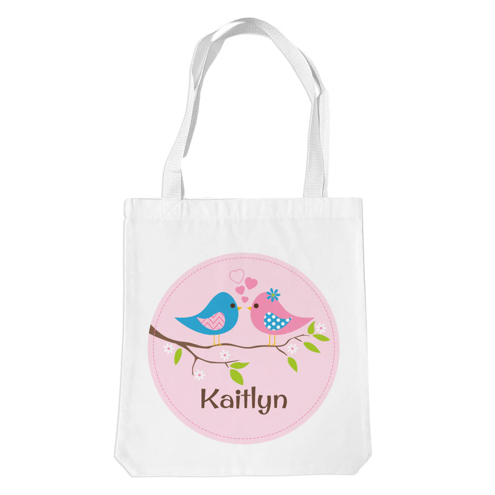 Two Birds White Premium Tote Bag