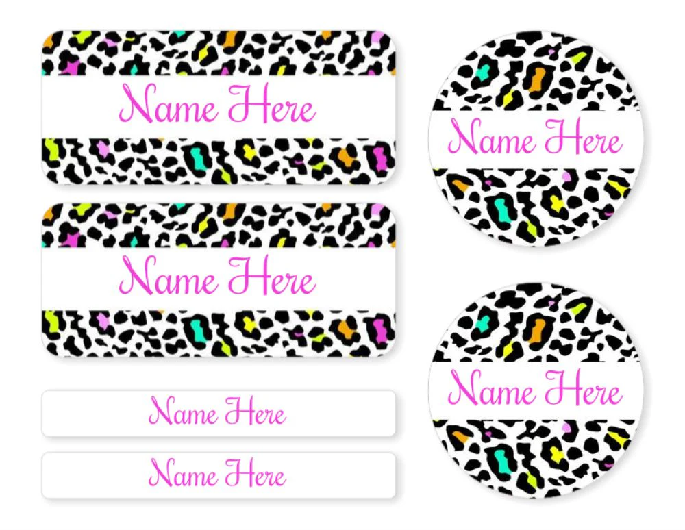 Leopard Print -  Mixed Name Label Pack - Image 2
