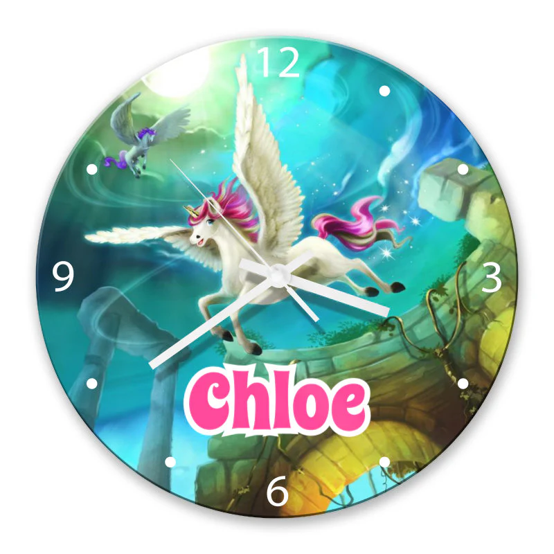 Magical Unicorn Glass Clock - Image 2