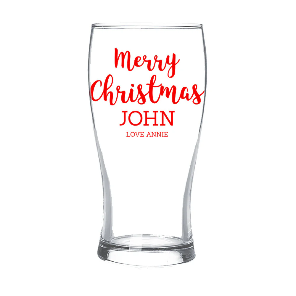 Merry Christmas Standard Beer Glass