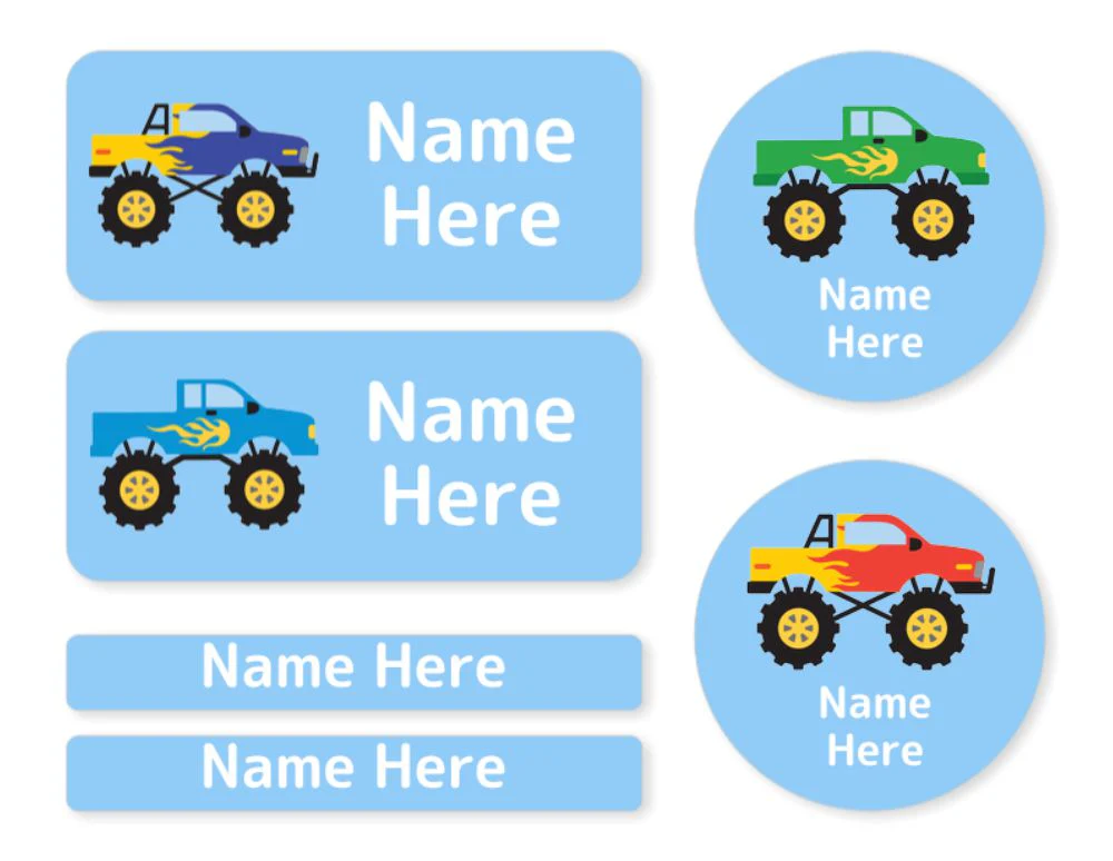 Monster Truck -  Mixed Name Label Pack - Image 2