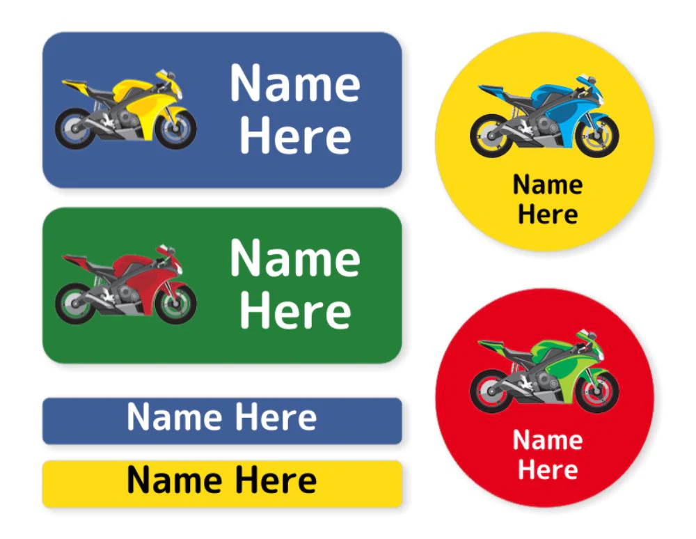 Motorbike -  Mixed Name Label Pack - Image 2