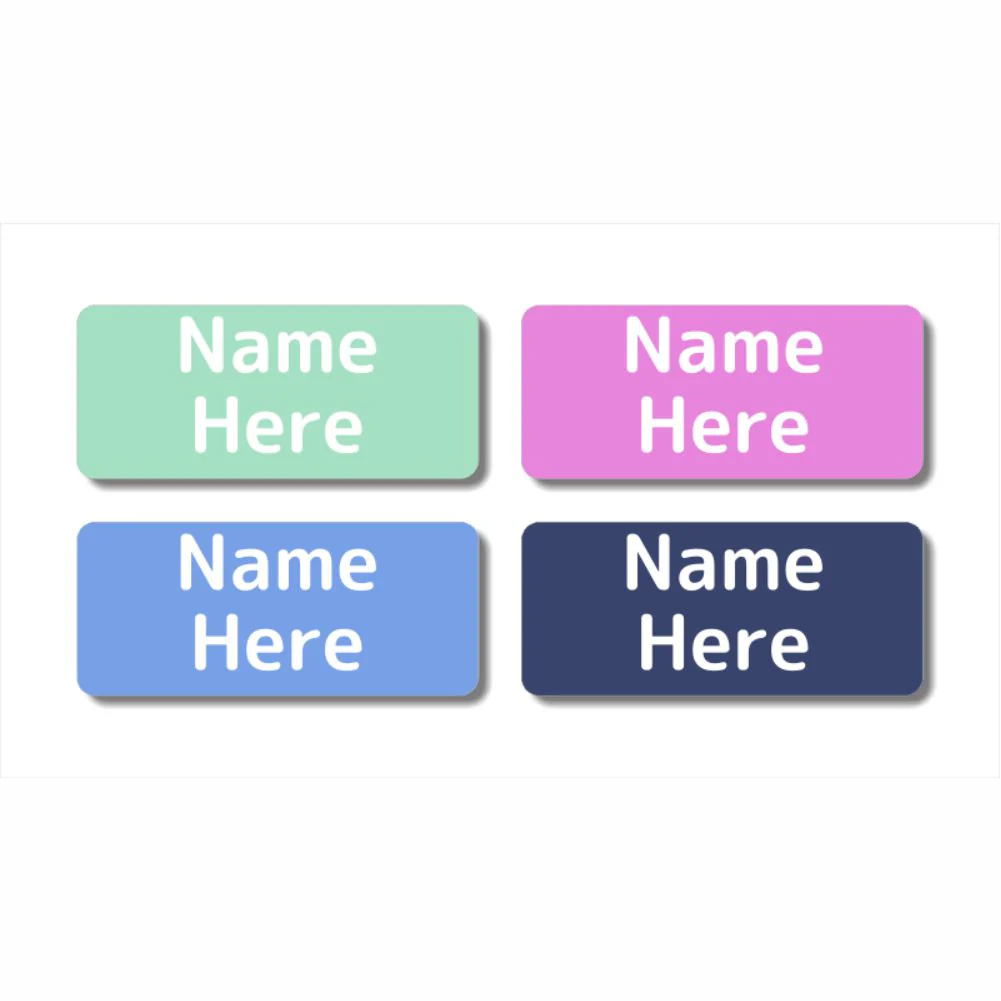 Multi Colour - Berry Rectangle Name Labels (Pack of 32)