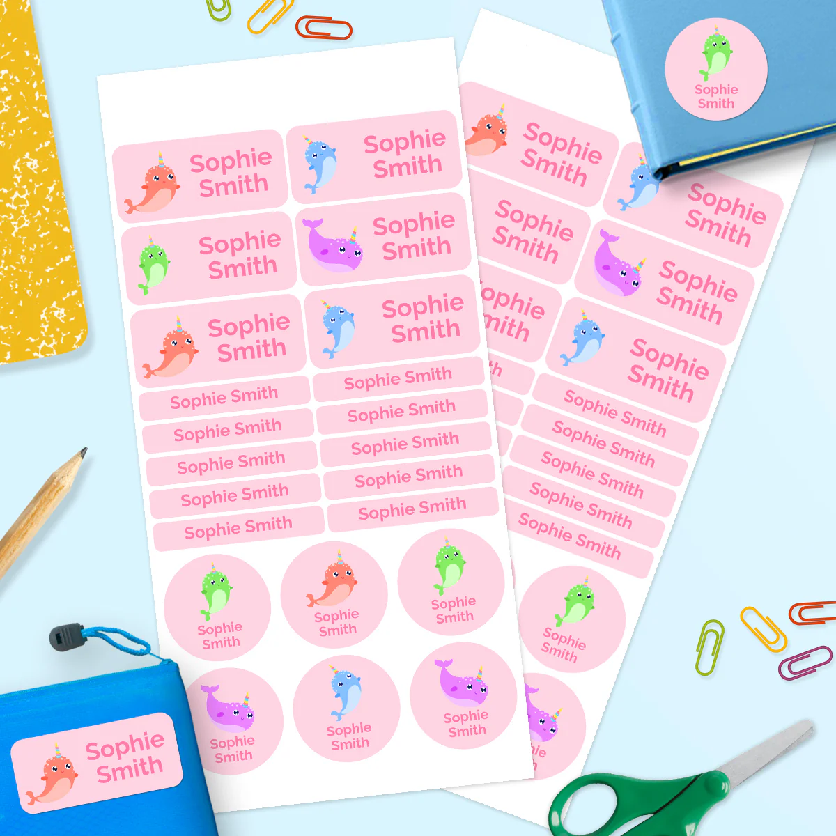 Narwhal - Mixed Name Label Pack