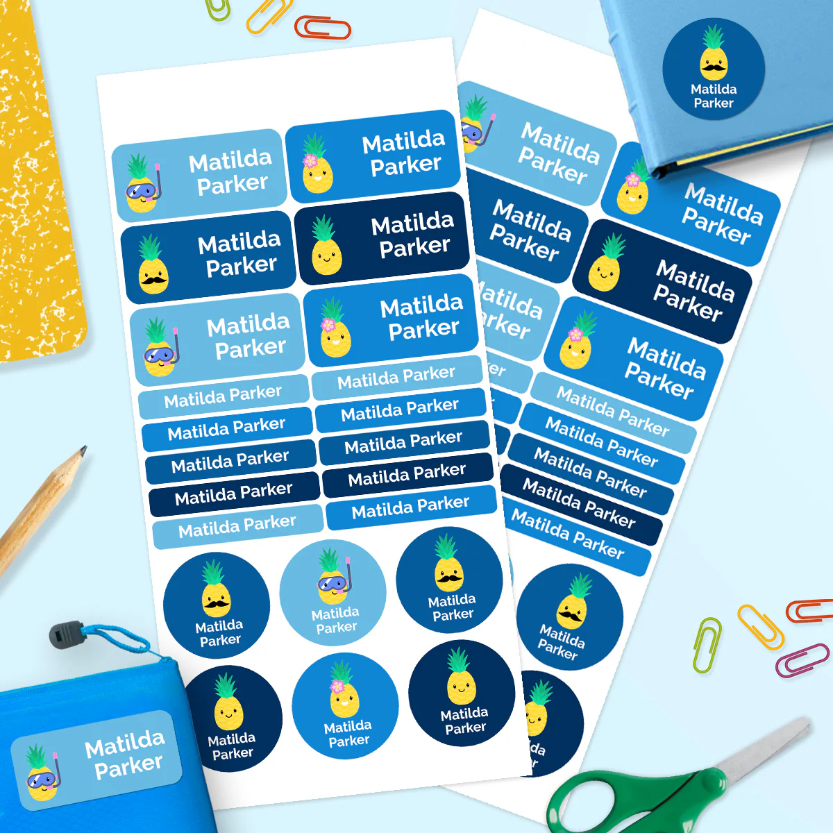 Pineapple - Mixed Name Label Pack