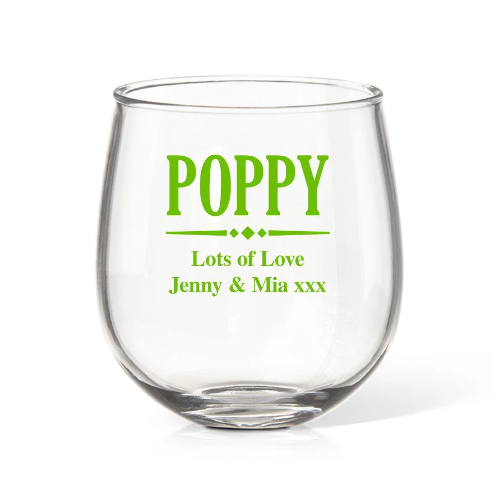 Poppy Colour Wine Glass