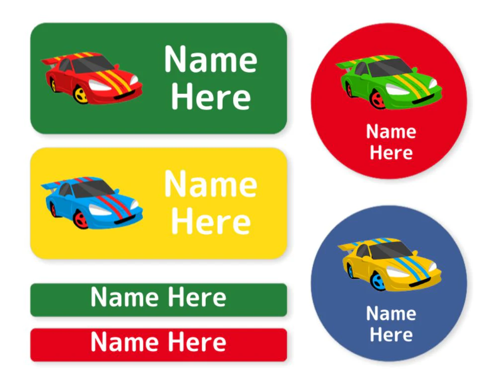 Racing Car -  Mixed Name Label Pack - Image 2
