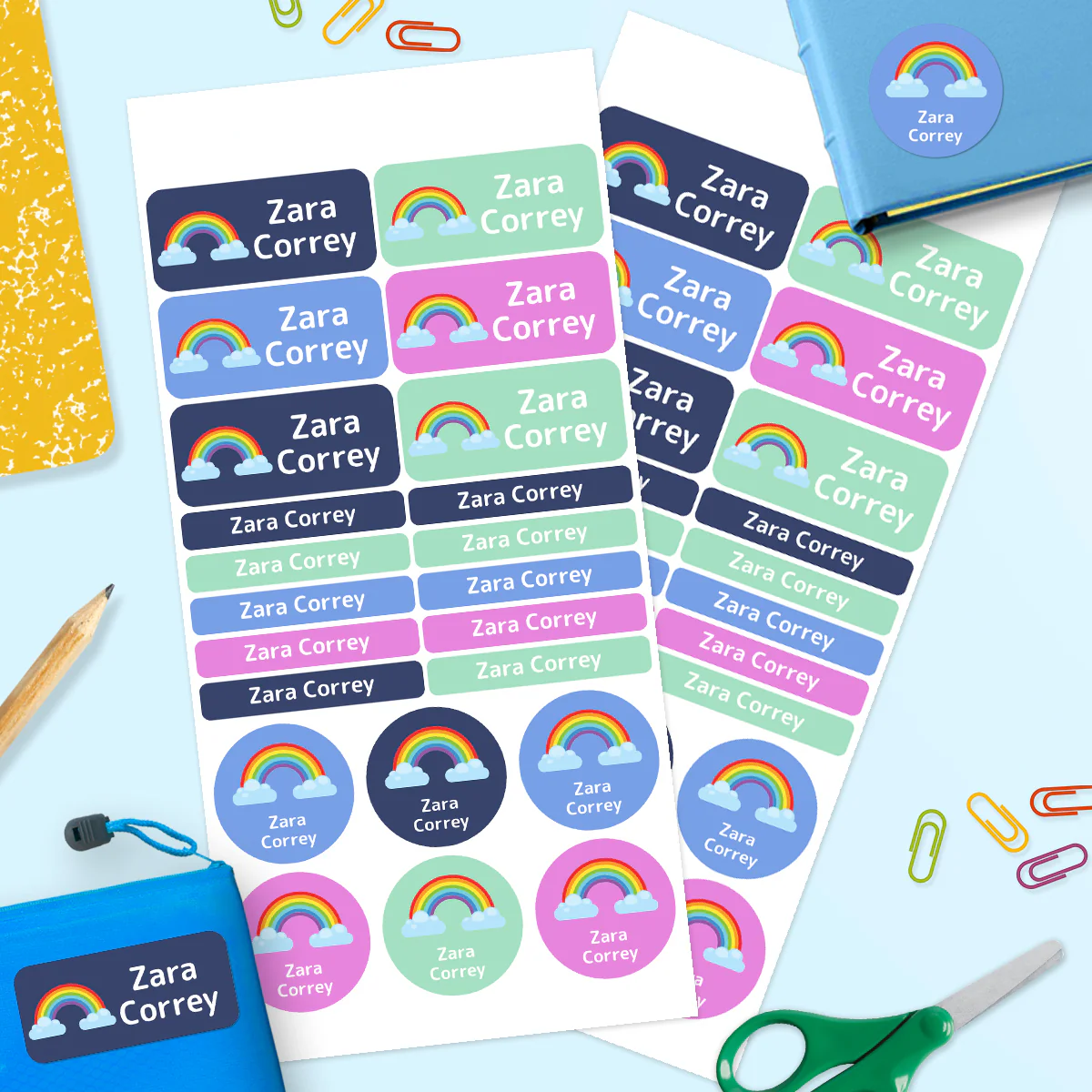 Rainbow -  Mixed Name Label Pack