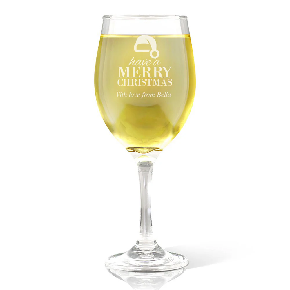 Santa Hat Wine 410ml Glass