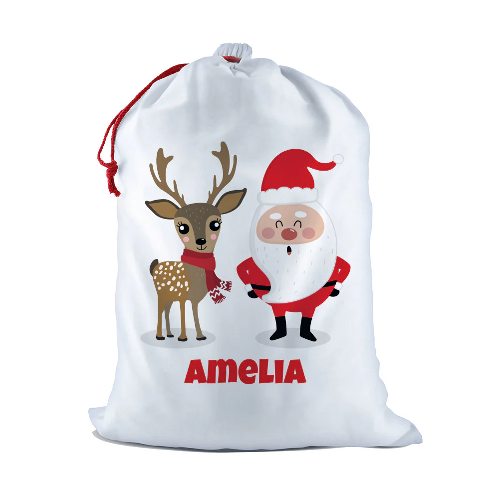 Santa & Reindeer Santa Sack