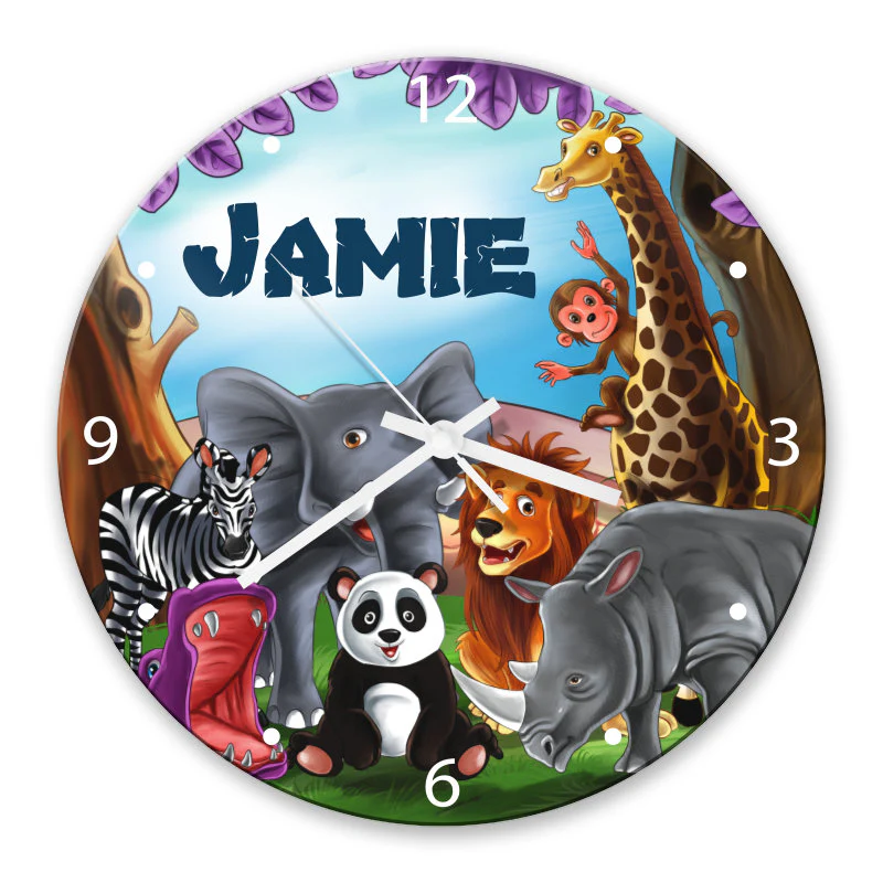 Visits the Zoo Glass Clock - Image 2