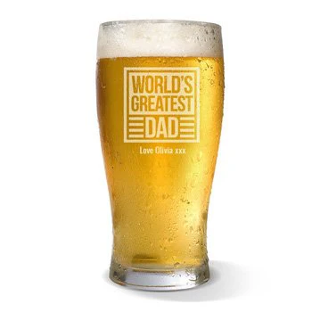 World's Greatest Dad Standard 425ml Beer Glass